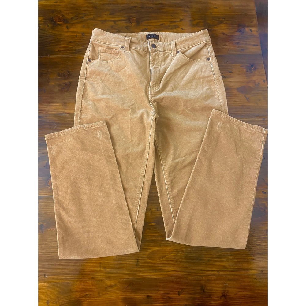 Talbots Womens 4 Corduroy Straight Leg Pant Tan Camel Brown Size 4 SKU F116